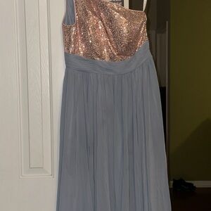 Sequin Bodice One-Shoulder Dress